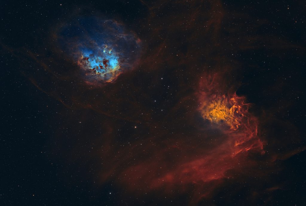 Flaming Star and Tadpoles Nebula